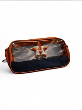 MLB Orange and Navy Clear Toiletry Pouch with Star Accent